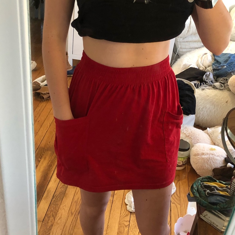 American apparel red skirt with pockets